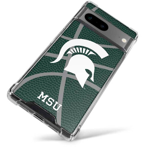 Michigan State University Green Basketball Google Pixel 7a Clear Case